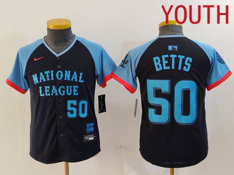 Youth Los Angeles Dodgers #50 Betts Blue All star 2024 Nike MLB Jersey style 8154